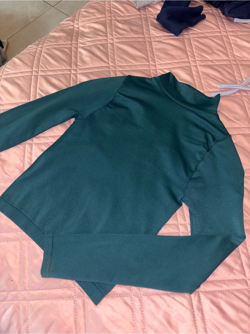 Women's Mock Neck Long Sleeve in Dark teal